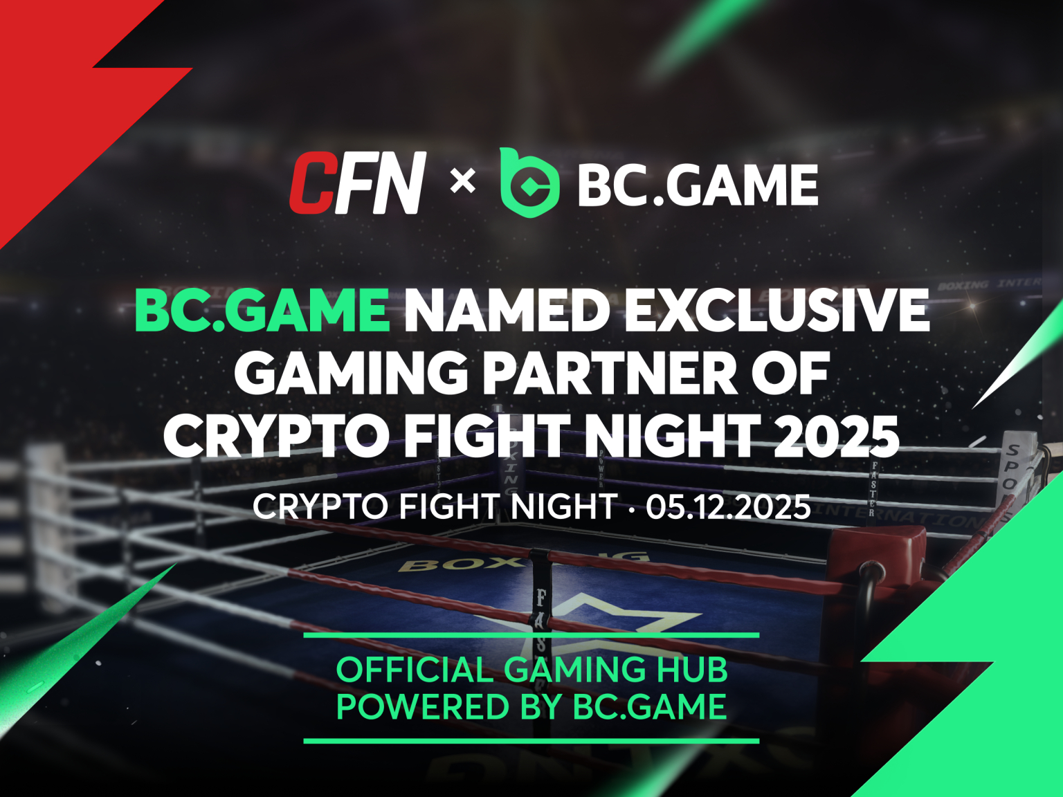 ‏BC.GAME، شریک انحصاری بازی‌های کریپتو فایت نایت ۲۰۲۵ شد.