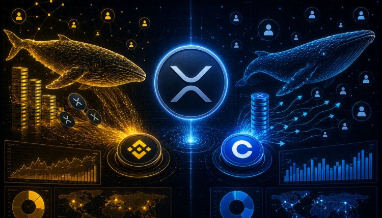 Binance Sees XRP Whale Activity Surge, Contrasting Coinbase Data