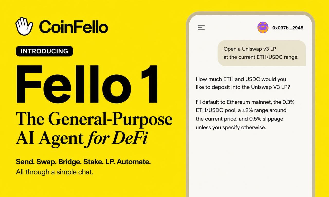 CoinFello Launches Fello 1 for General DeFi