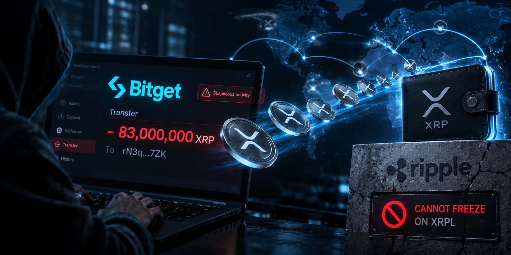 Bitget Hackers Move $83M XRP; XRPL Freeze Unsupportable, Ripple Powerless