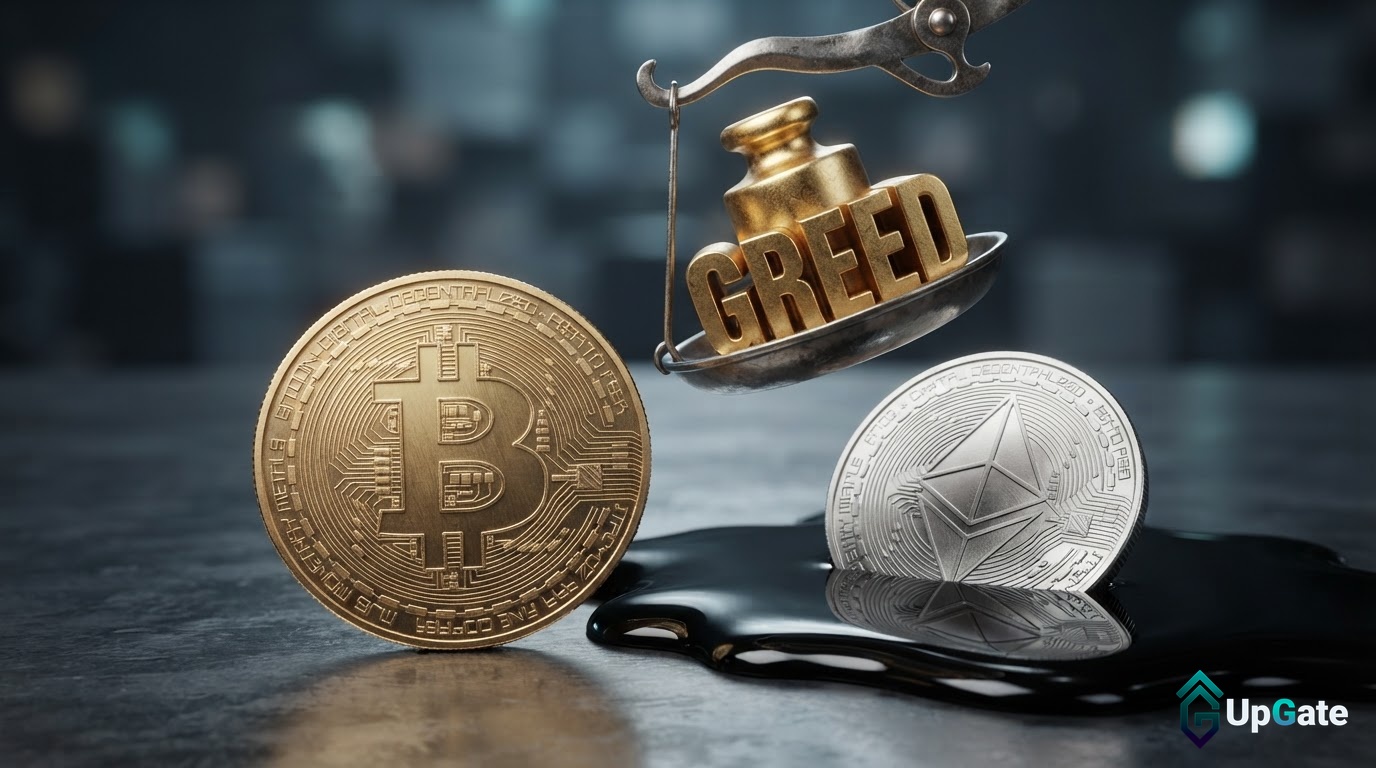 Crypto Market Consolidates: Bitcoin Stable, Ethereum Softens Amidst Liquidations and ‘Greed’ Sentiment
