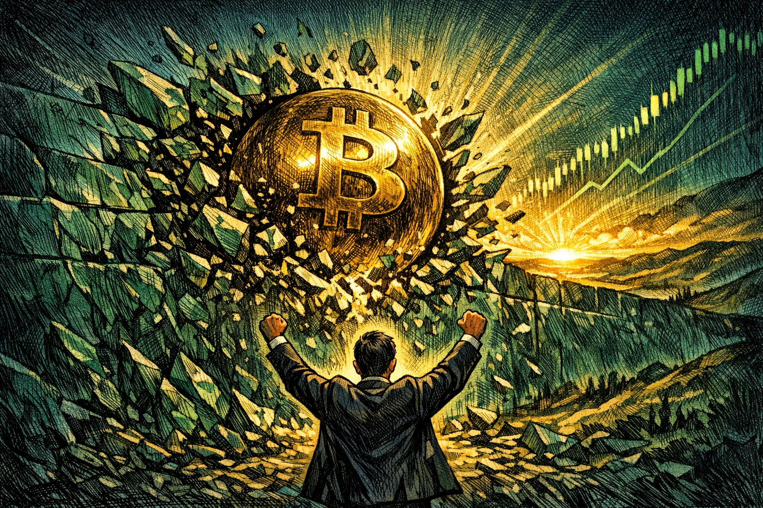 بیتکوین ۴۰ درصد جهش کرد، طلا را پشت سر گذاشت؛ فیلیتی: هدف ۱۰۰ هزار دلار