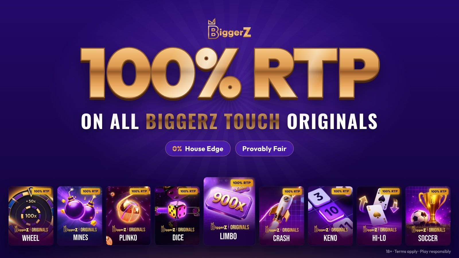 کازینوی کریپتو BiggerZ با RTP صد درصدی و بدون سود کازینو راه‌اندازی شد
