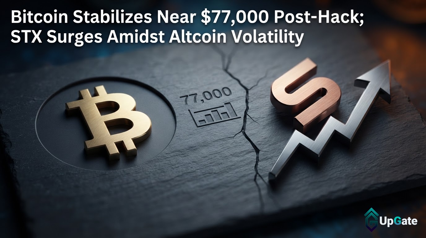 Bitcoin Stabilizes Near $77,000 Post-Hack; STX Surges Amidst Altcoin Volatility